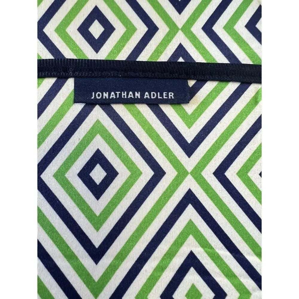 JONATHAN ADLER Laptop Sleeve Case RETRO GEOMETRIC Padded Green Blue